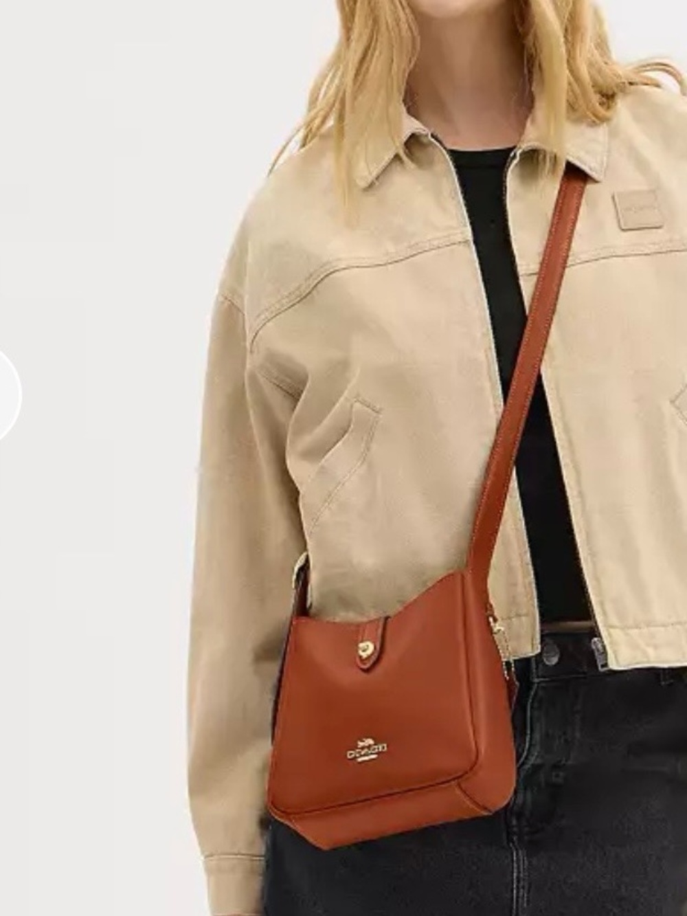 COACH Mini Hadley Leather Crossbody Bag in Brown - Picture 8 of 8